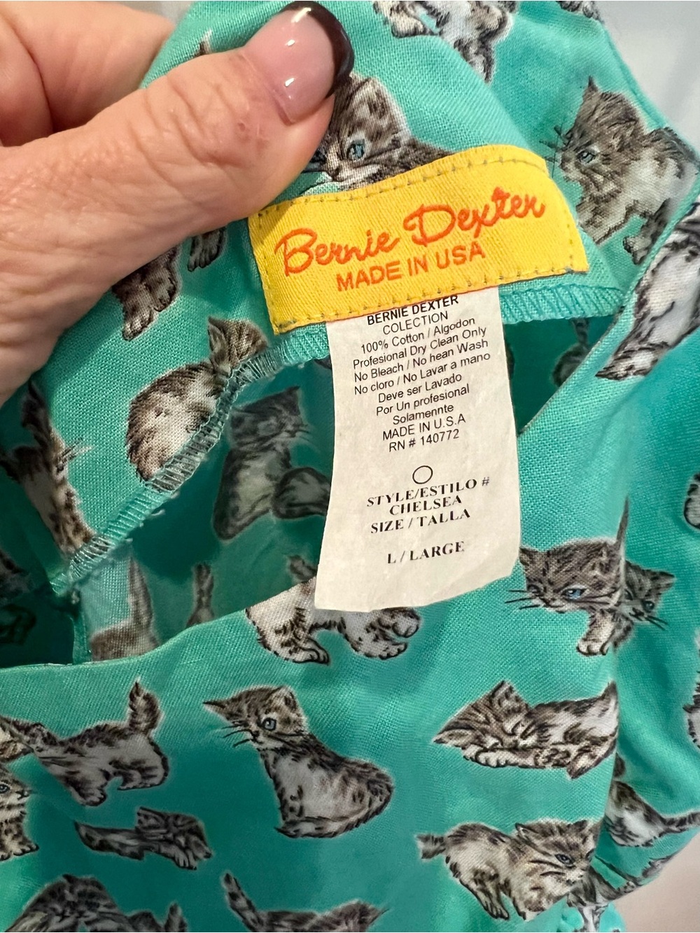 Bernie Dexter Blue Kitty Print Dresd